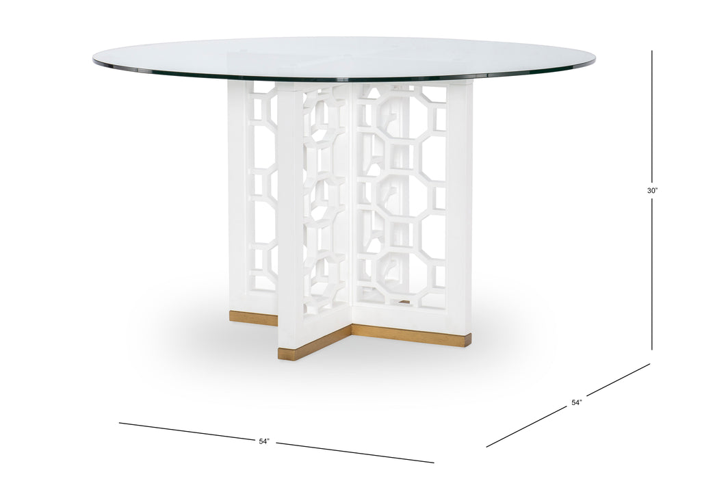 Chelsea by Rachael Ray - Complete Glass Table - White