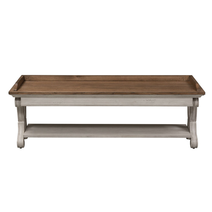 Farmhouse Reimagined - Bed Bench - Antique White / Chestnut Tops