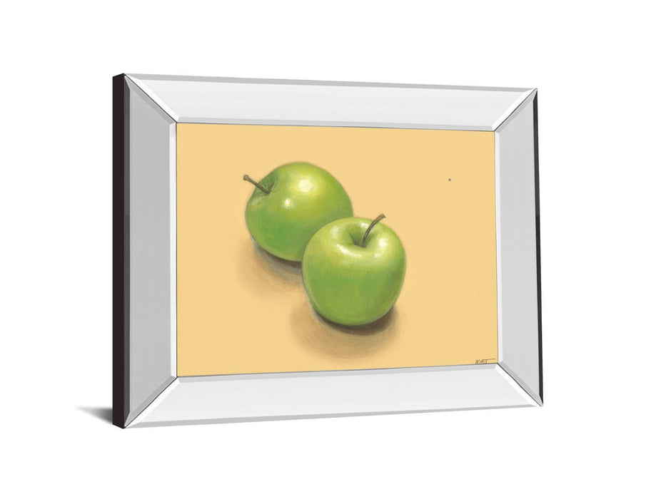 Green Apples - Mirror Framed Print Wall Art - Green