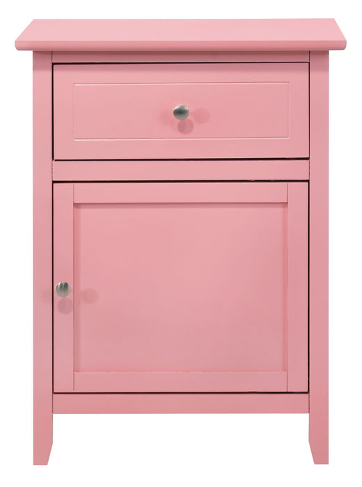 Izzy - G1404-N 1 Drawer /1 Door Nightstand - Pink