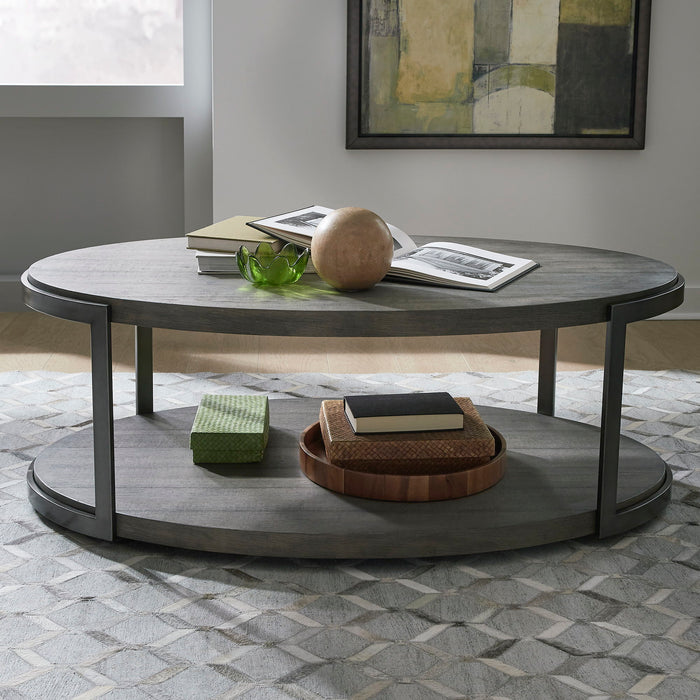 Modern View - Oval Cocktail Table Top - Gauntlet Gray
