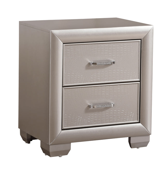 Kat - G5600-N Nightstand - Silver Champagne
