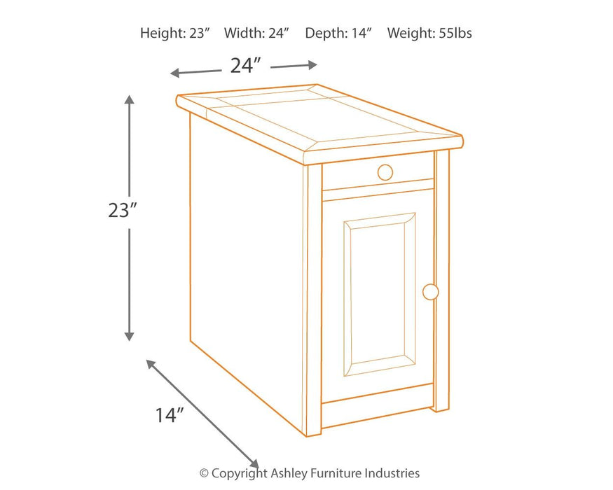 Tyler Creek - Chair Side End Table - Grayish Brown / Black