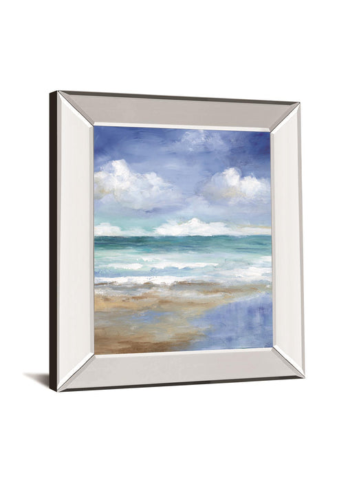 Washy Coast II By Nan - Mirror Framed Print Wall Art - Blue