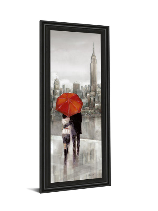 New York Stroll By Ruanne Manning - Framed Print Wall Art - Red