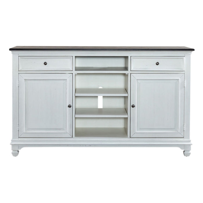 Allyson Park - 68" Highboy TV Console - Wirebrushed White / Charcoal