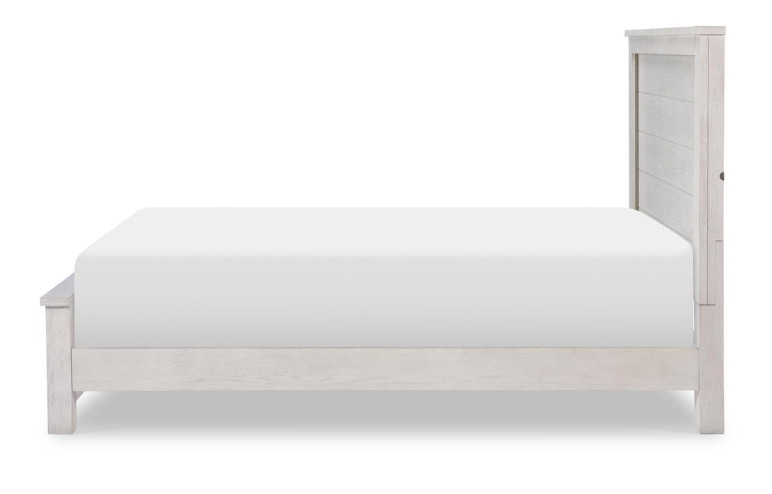 Preston - Complete Full Panel Bed - Bleached Linen