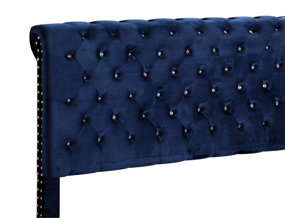 Maxx - G1943-KB-UP Tufted Upholstered Bed - Navy Blue