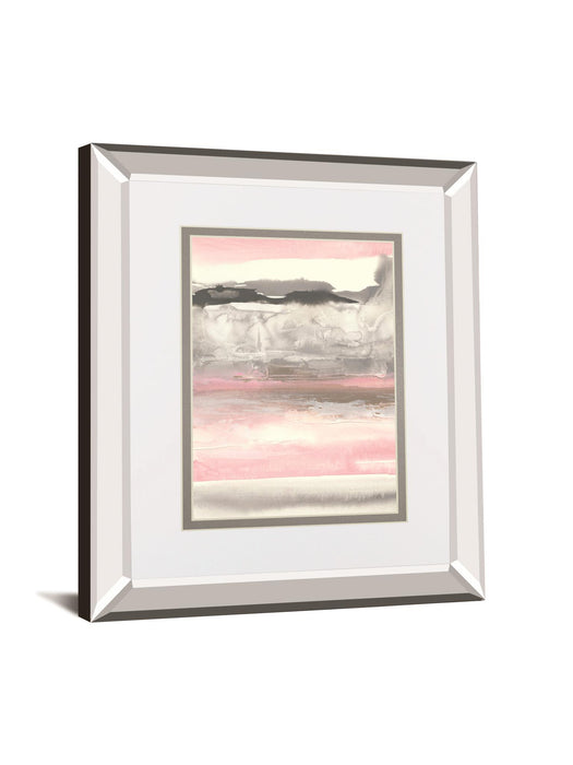 Charcoal And Blush I By Chris Paschke Mirrored Frame - Pink