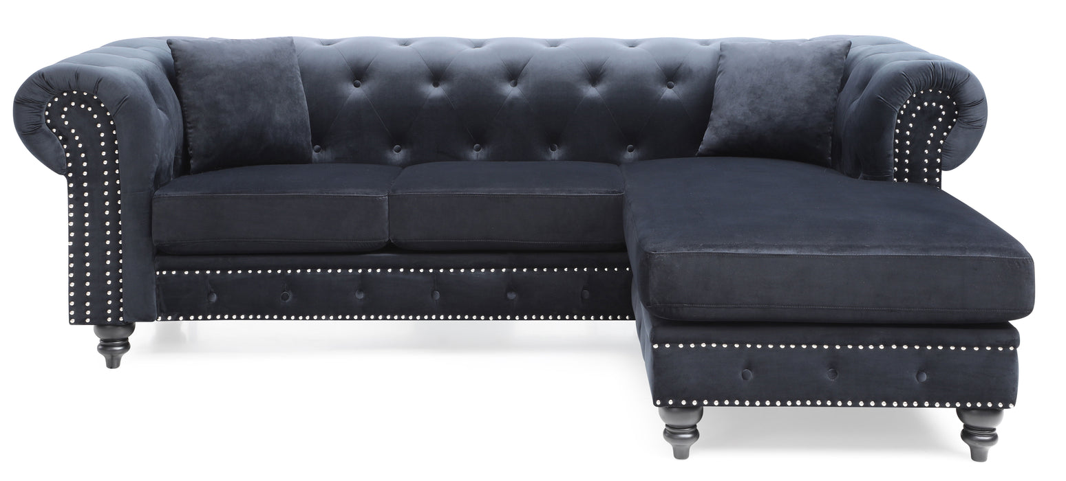 Nola - G0353B-SC Sofa Chaise (3 Boxes) - Black