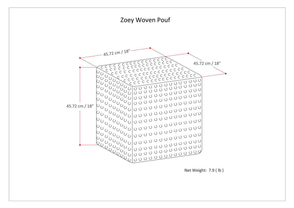 Zoey - Woven Cube Pouf