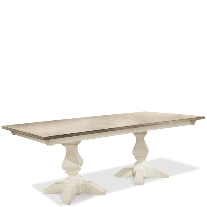 Myra - Double Pedestal Dining Table - Paperwhite