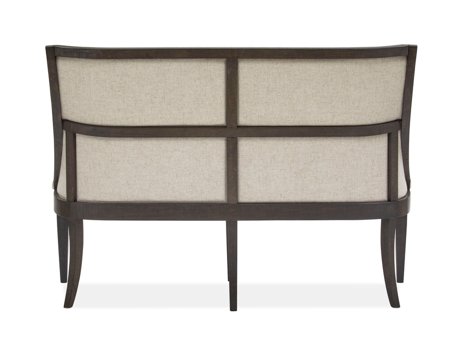 Calistoga - Bench With Upholstered Seat & Back - Weathered Charcoal