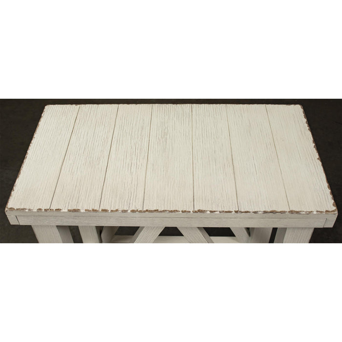 Aberdeen - Chairside Table - Weathered Worn White