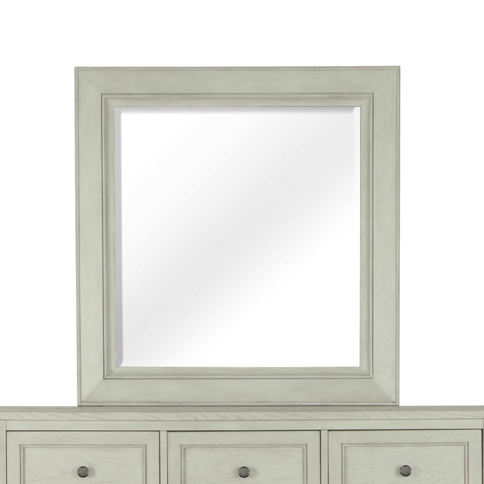 Raelynn - Portrait Concave Framed Mirror - Weathered White