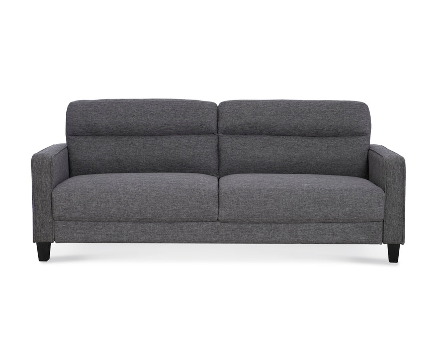 Nolan - Channeled Sofa - Medium Gray Velvet