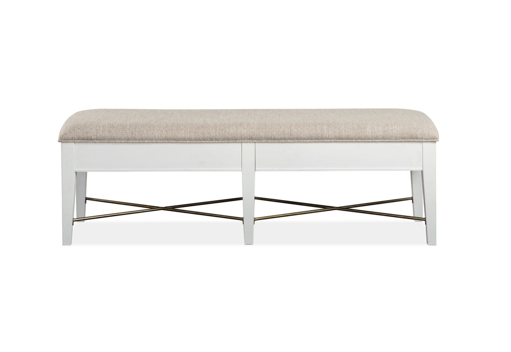 Heron Cove - Bench With Upholstered Seat - Chalk White
