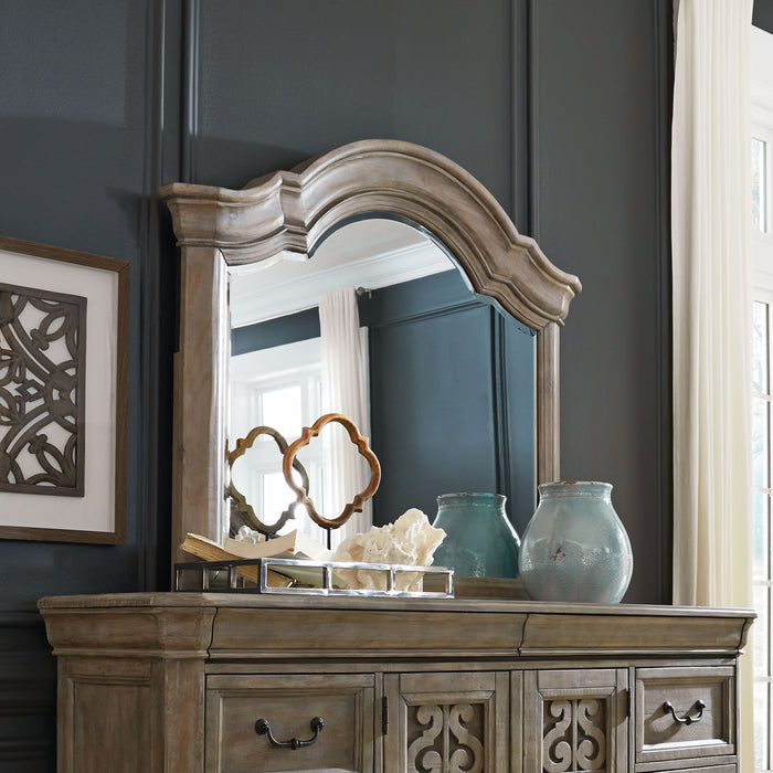 Tinley Park - Shaped Mirror - Dove Tail Grey