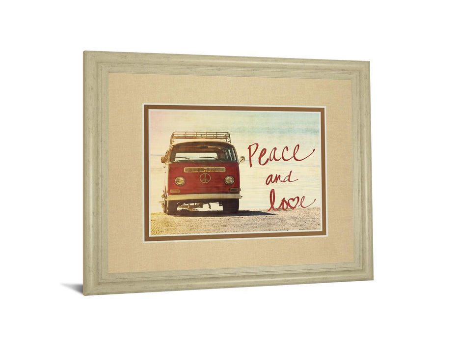 Peace And Love By Gail Peck - Framed Print Wall Art - Red