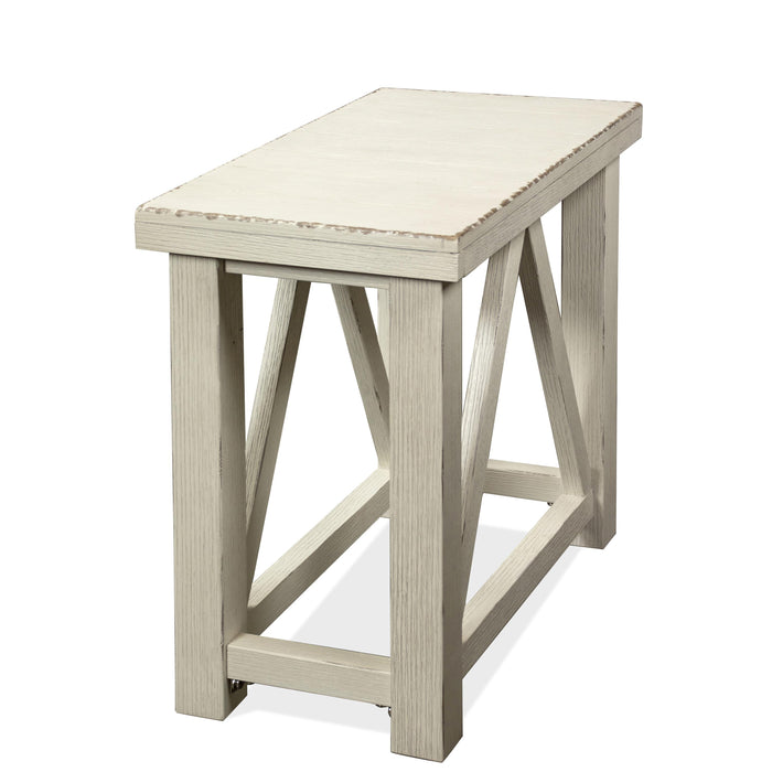 Aberdeen - Chairside Table - Weathered Worn White