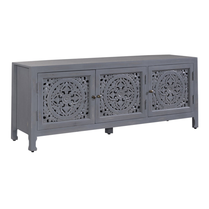 Marisol - 65" 3 Door Accent TV Stand - Washed Gray