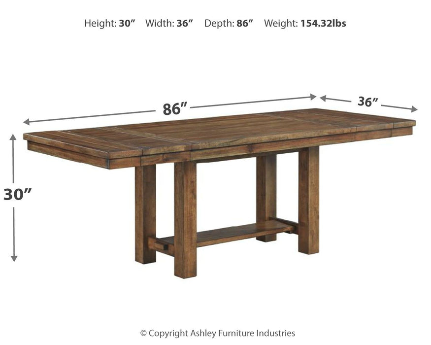 Moriville - Grayish Brown - Rect Dining Room Ext Table