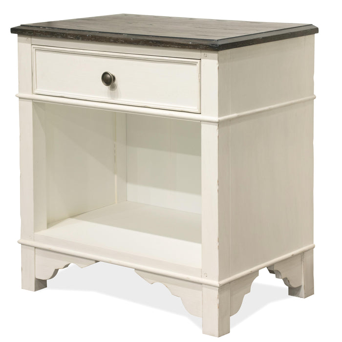 Grand Haven - One Drawer Nightstand - Feathered White / Rich Charcoal