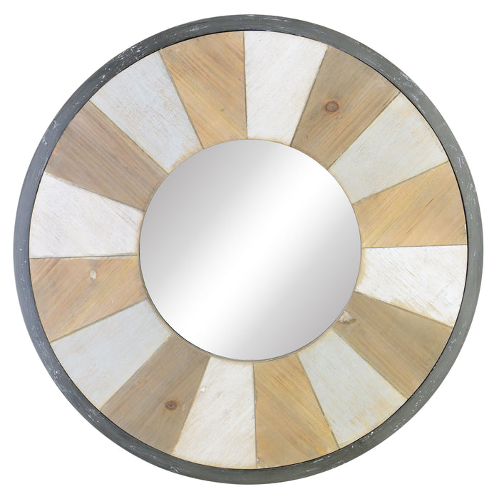 Wooden Wall Mirror - Light Brown