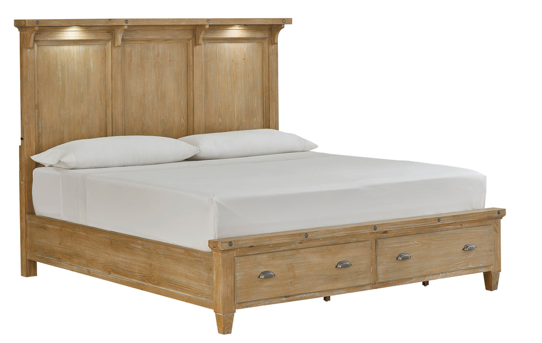 Lynnfield - Complete Lighted Panel Storage Bed