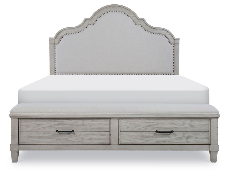 Belhaven - Upholstered Panel Bed With Storage Footboard