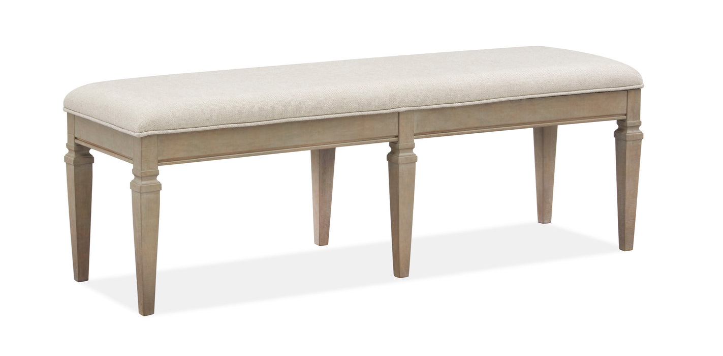 Lancaster - Bench With Upholstered Seat - Dovetail Grey