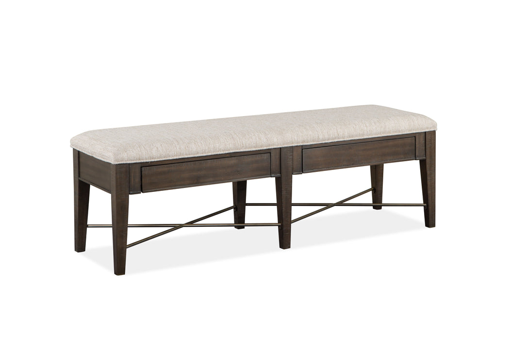 Westley Falls - Bench With Upholstered Seat - Graphite