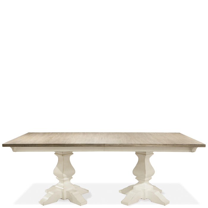 Myra - Double Pedestal Dining Table - Paperwhite
