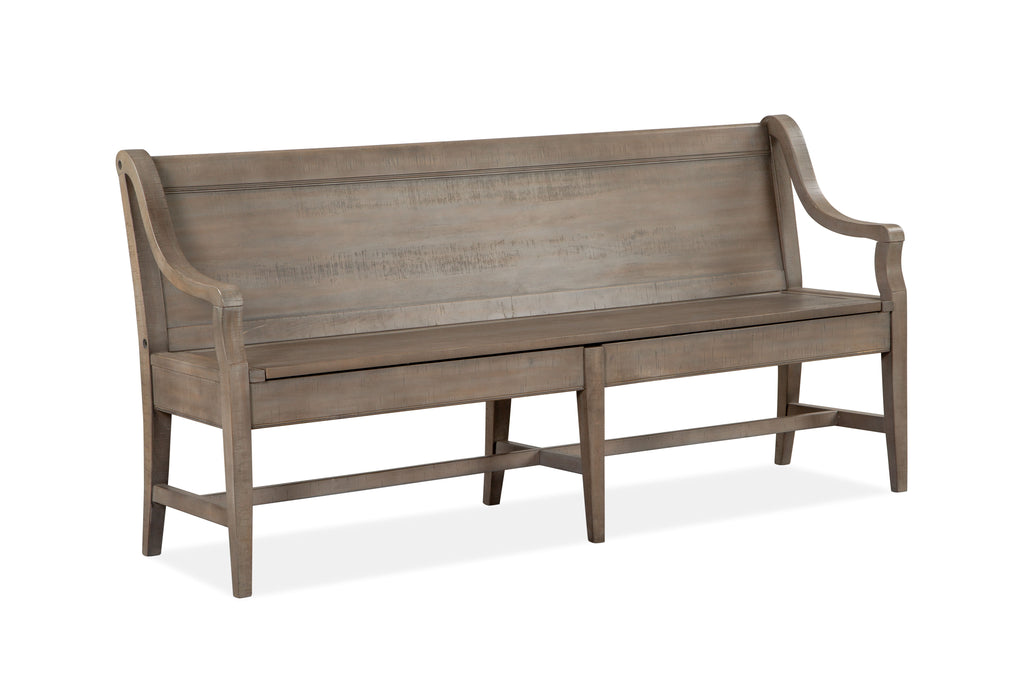 Paxton Place - Bench With Back - Dovetail Grey