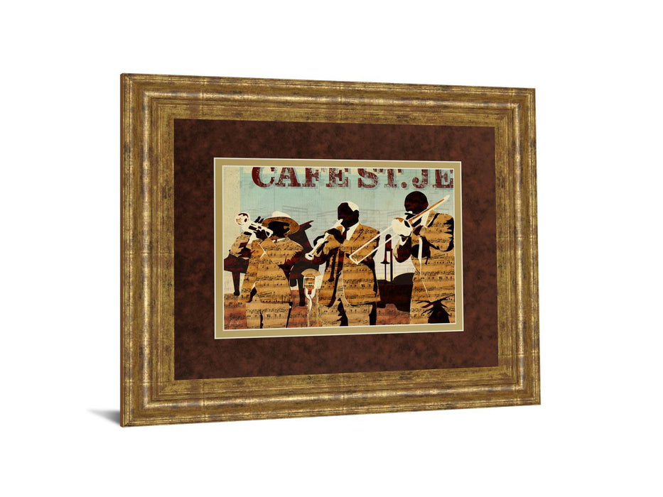 Cafe Saint Jean By Kyle Mosher - Framed Print Wall Art - Gald - Yellow