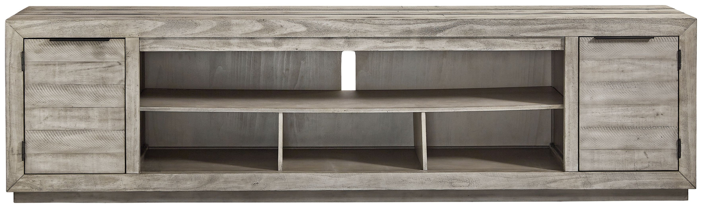 Naydell - Gray - Xl TV Stand W/Fireplace Option