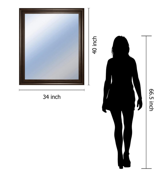 34x40 Decorative Framed Wall Mirror By Classy Art Promotional Mirror Frame #34 - Dark Brown