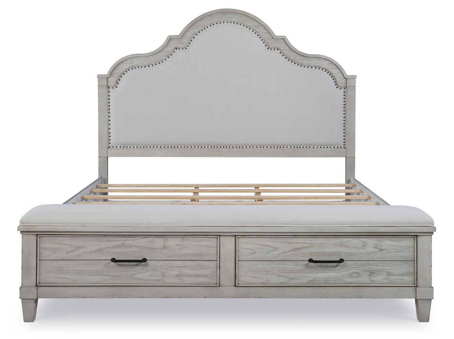 Belhaven - Upholstered Panel Bed With Storage Footboard