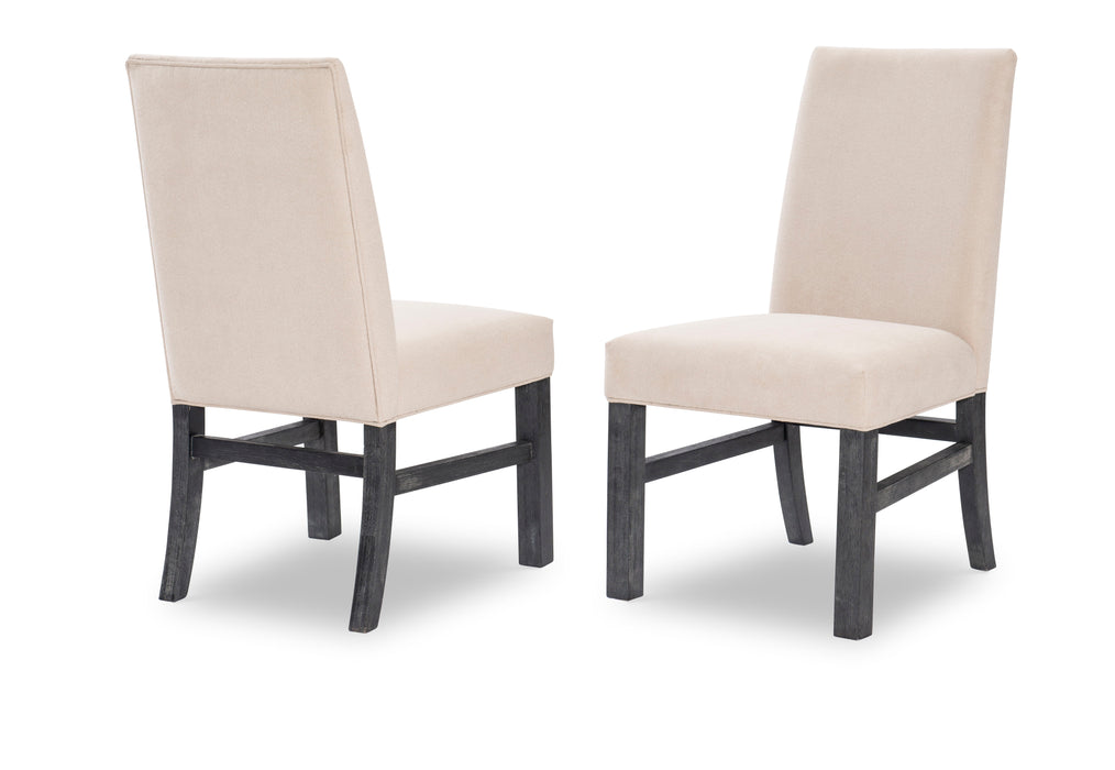 Westwood - Upholstered Side Chair (Set of 2) - Beige - Black Legs