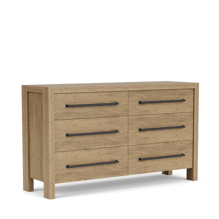 Davie - Six Drawer Dresser - Light Brown - Wood
